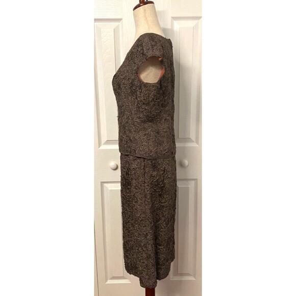 Vtg 50's RIVIERA INTERNATIONAL Genuine Fur Jacket Blazer Skirt Suit Womens Small - Picture 9 of 16